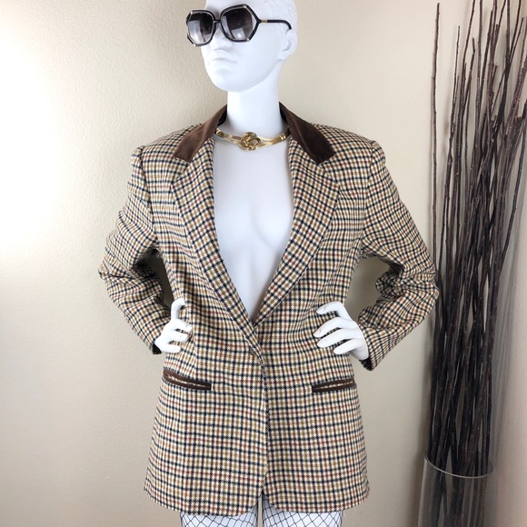 Vintage Jackets & Blazers - Vintage Multicolored Plaid Blazer